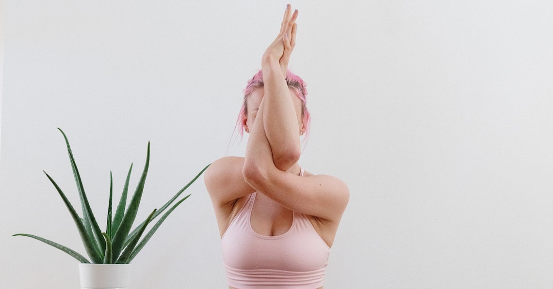 woman doing yoga