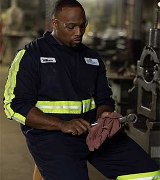 Man wearing Vestis High visibility clothing