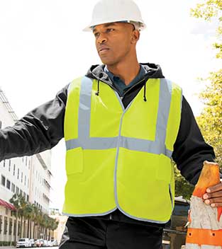 Man wearing Vestis High visibility clothing