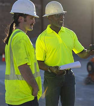 Man wearing Vestis High visibility clothing