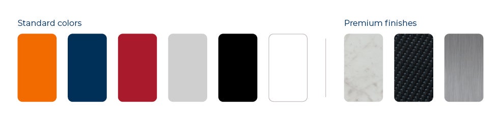 Vestis +Impression™ System's nine color finishes