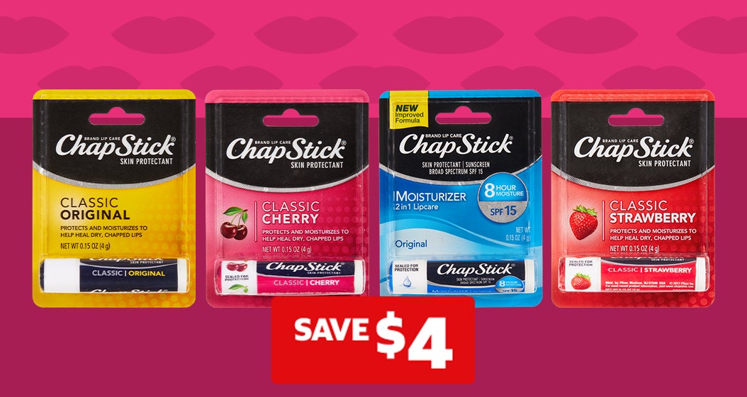 SAVE $4 on ChapStick Assorted Lip Balm