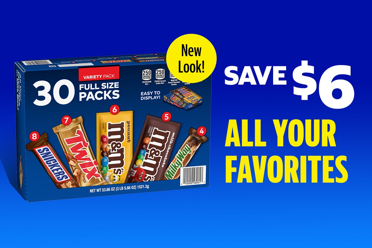 SAVE $6 on all your favorite Mars Chocolate, New look! 
