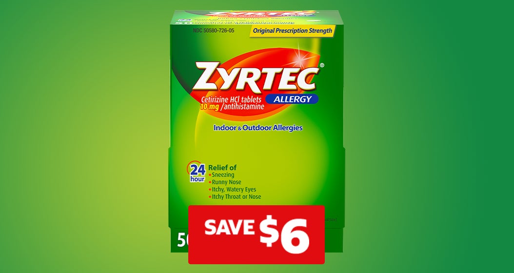 SAVE $6 on Zyrtec Allergy Tablets
