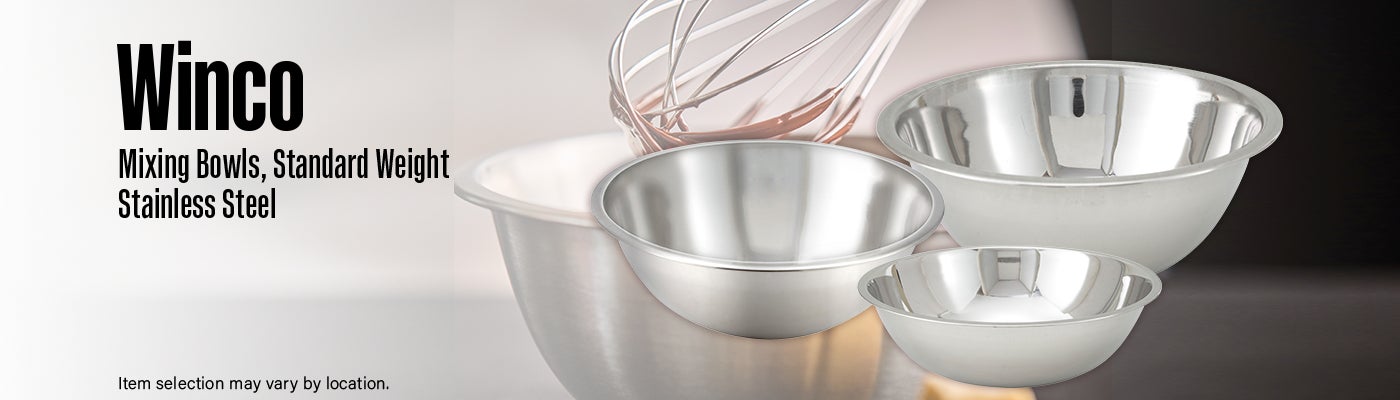 Winco Mixing Bowls, Standard Weight, Stainless Steel