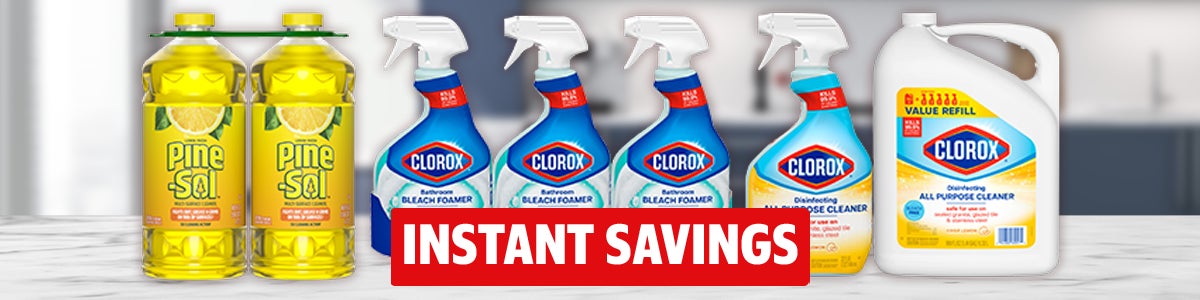 Instant Savings on Clorox and Pine-Sol Cleaning Supplies