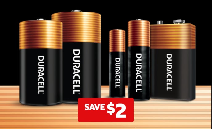 SAVE $2 on Duracell Assorted Batteries