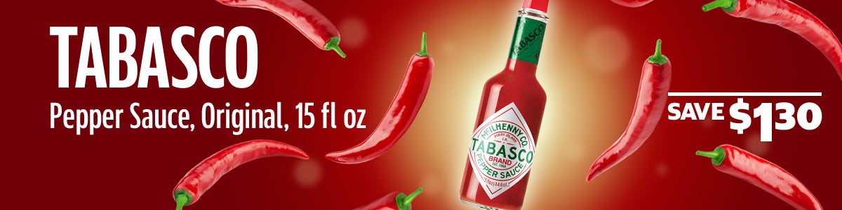 SAVE $1.30 on TABASCO Pepper Sauce, Original, 15 fluid ounces