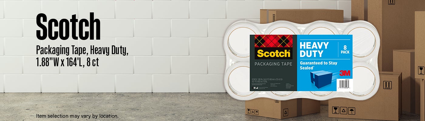 Scotch Packaging Tape, Heavy Duty, 1.88''W x 54.6 yds, 8 ct