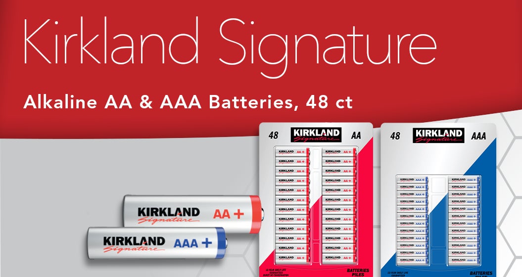 Kirkland Signature Alkaline AA & AAA Batteries, 48 ct