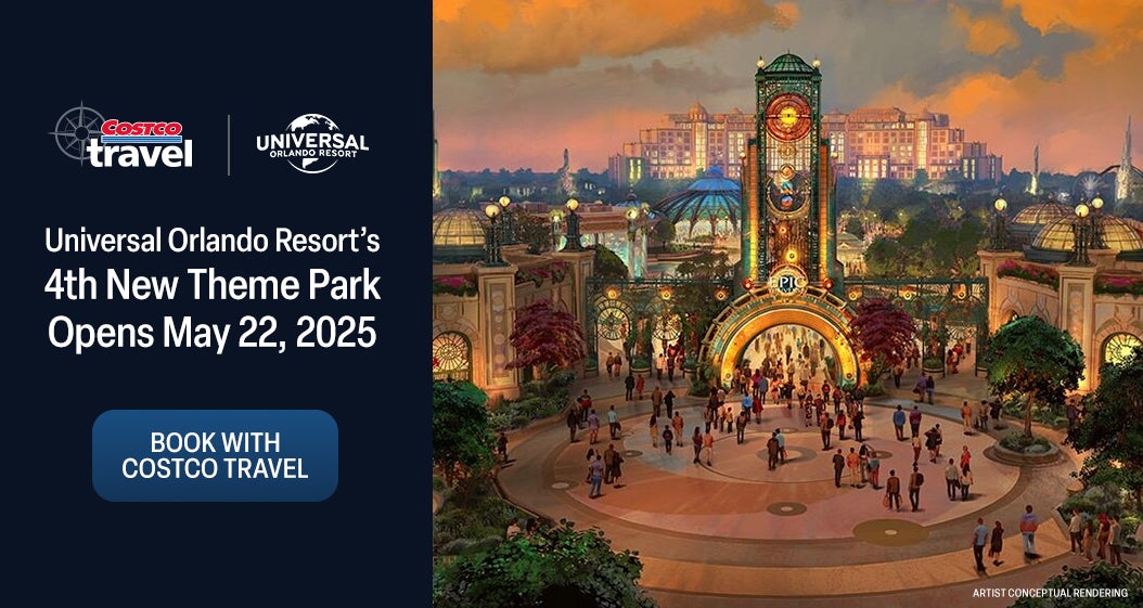 Costco Travel. Universal Orlando Resort’s 4th New Theme Park. Opens May 22, 2025