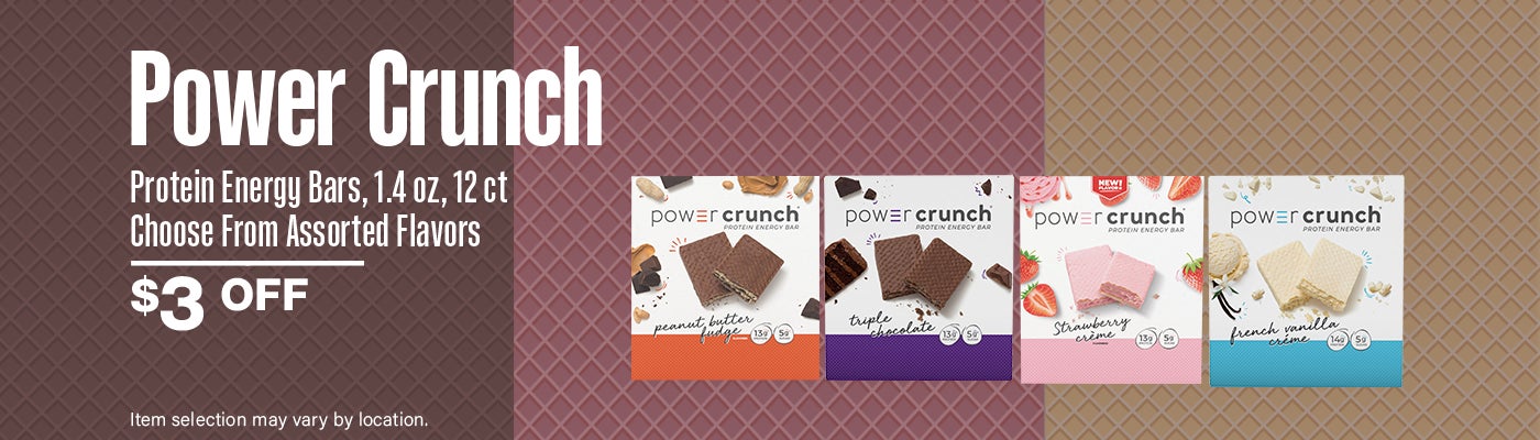 $3 Off Power Crunch Protein Energy Bars, 1.4 oz, 12 ct