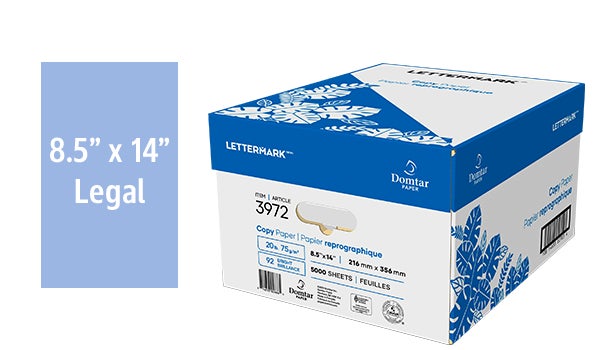 LetterMark Copy Paper with ColorLok Technology, 92 Bright, 20 lb, White, 8.5 in x 14 in, 5000 Sheets