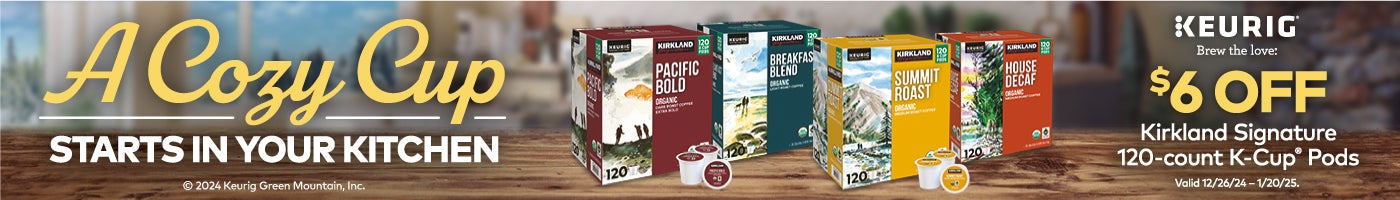 $6 Off Kirkland Signature K-Cups, A Cozy Cup Starts in Your Kitchen