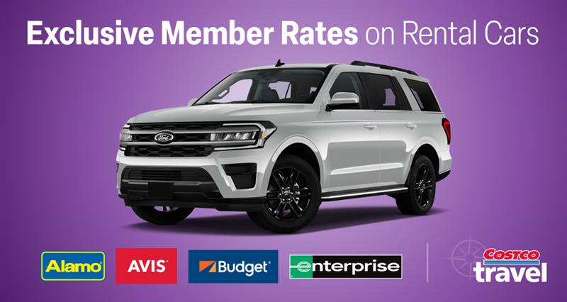 Exclusive member rates on rental cars. Alamo Avis Budget Enterprise. Costco Travel.