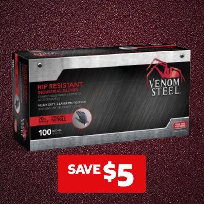 SAVE $5 on Venom Steel Industrial Nitrile Gloves