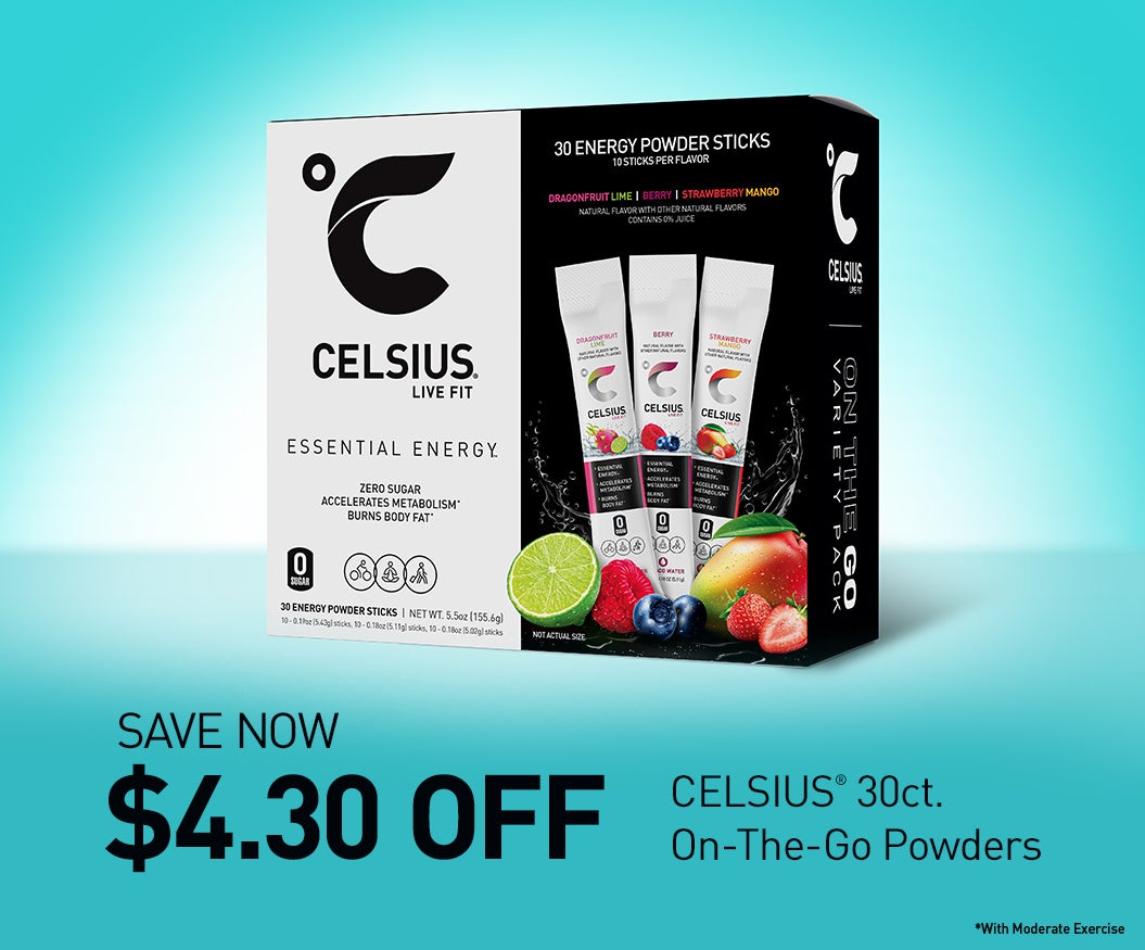 $4.30 off Celsius On-the-Go powders, 30ct