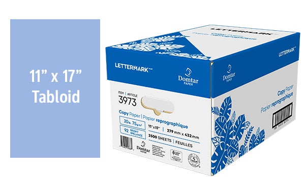 LetterMark Copy Paper with ColorLok Technology, 92 Bright, 20 lb, White, 11 in x 17 in, 2500 Sheets