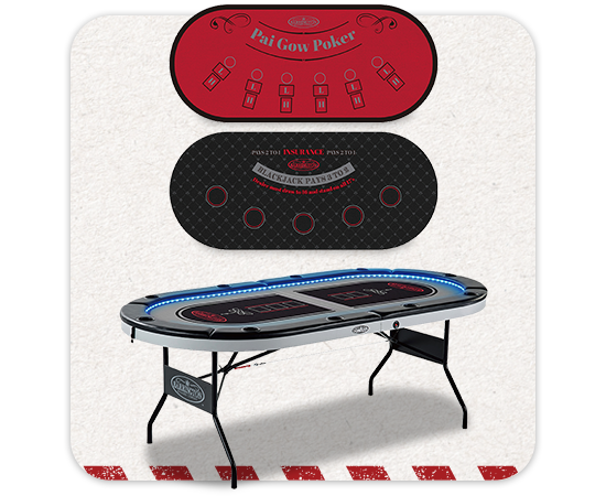 Barrington 10-Player Poker Table with LED Lights