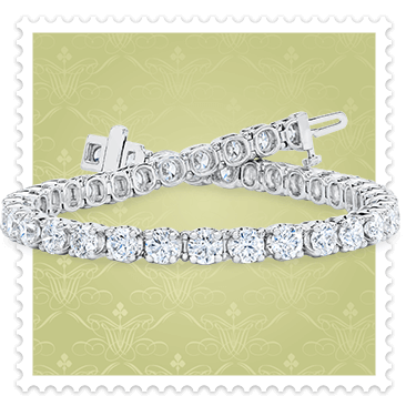 Round Brilliant 12.00 ctw VS2 Clarity, G Color Diamond Platinum Bracelet