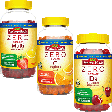 Nature Made Zero Sugar Multi, Vitamin C, or Vitamin D3 Gummies