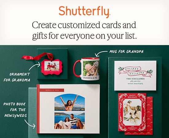 Create customized cards and gifts for everyone on your list.