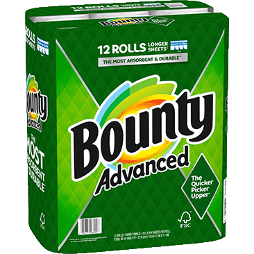 Bounty Advanced Paper Towels, 2-Ply, 101 Sheets, 12-Count