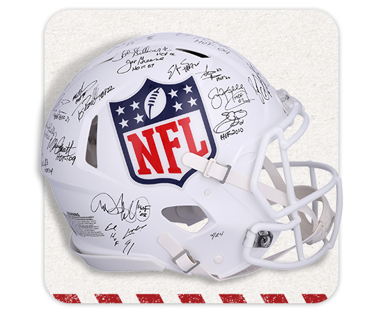 NFL Hall of Famers Autographed Riddell Speed Authentic Helmet with 34 Signatures & Induction Year Inscriptions