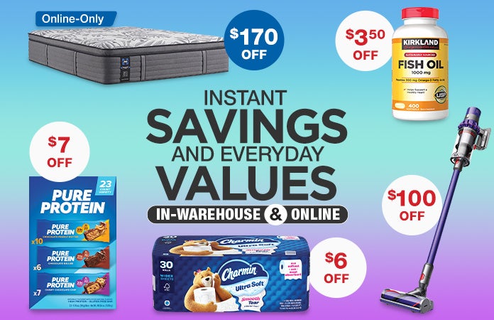 Member Only Savings in Warehouse and online