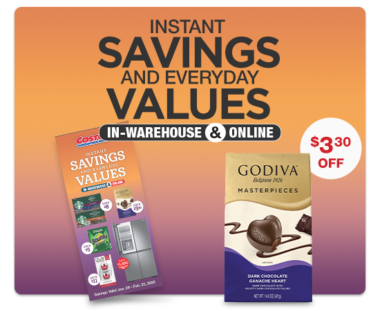 Instant Savings and everyday values in warheouse and online