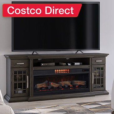 Tresanti Everett TV Console with ClassicFlame CoolGlow 2-in-1 Electric Fireplace and Fan