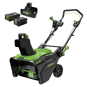 Greenworks 22” Snow Blower wwith (1) 4Ah and (1) 2Ah Batteries, 4A Charger