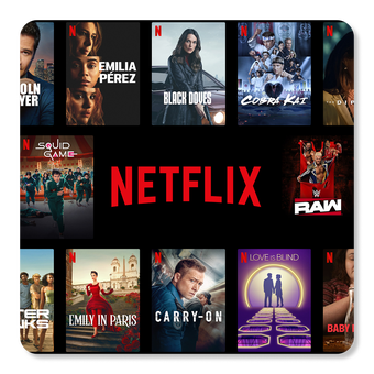 Netflix icon featuring Netflix Exclusive Shows such as BEEF, Damsel and Avatar The Last Airbender