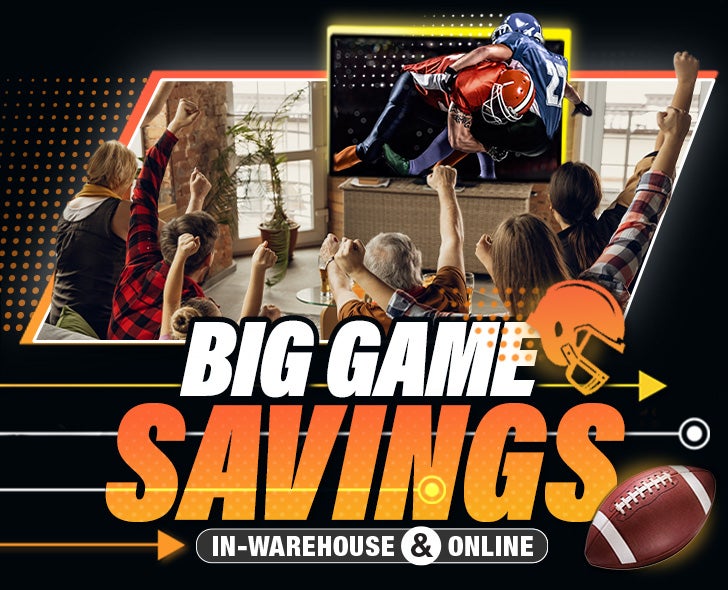 Big game savings in warehouse and online