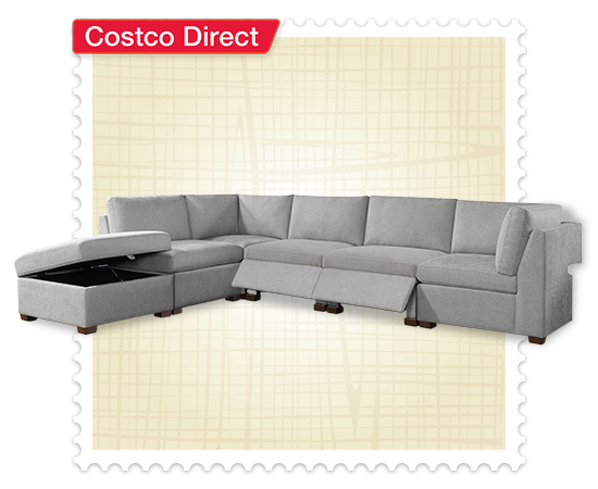 Thomasville Rockford 6-Piece Fabric Modular Sectional with 2 Power Footrests