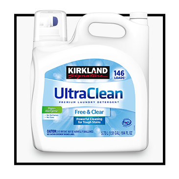 Kirkland Signature Ultra Clean Free & Clear HE Liquid Laundry Detergent, 146 Loads, 194 fl oz