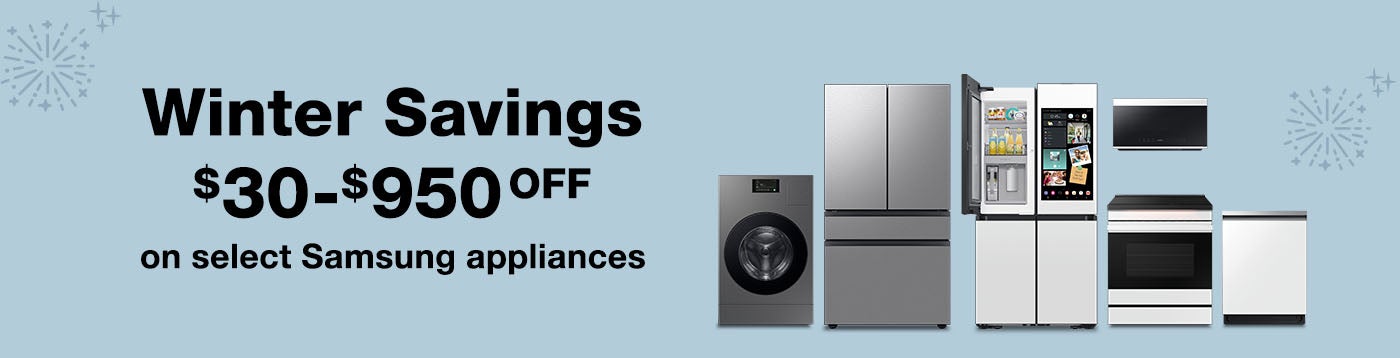 $30-$950 off select Samsung appliances.