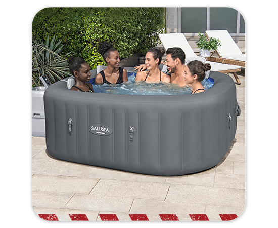 SaluSpa Coronado EnergySense Square Air Jet 4-6 Person Inflatable Spa