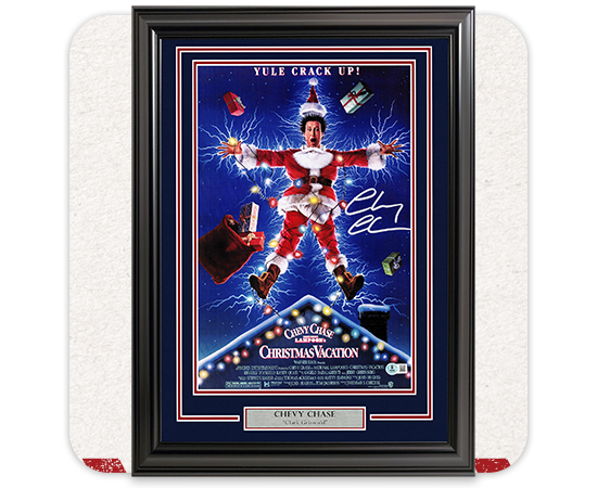 Chevy Chase Autographed Framed Christmas Vacation Movie Poster