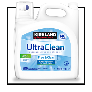 Kirkland Signature Ultra Clean Free & Clear HE Liquid Laundry Detergent, 146 Loads, 194 fl oz