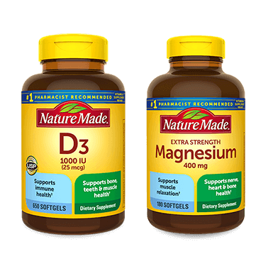 Nature Made Vitamin D3 or Extra Strength Magnesium Softgels