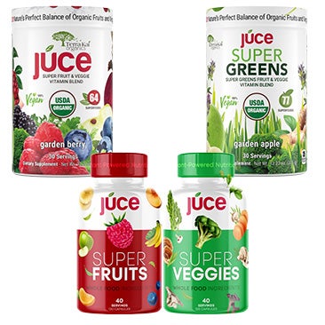 Terra Kai JUCE Organics Super Fruits and Greens Powder and Capsules