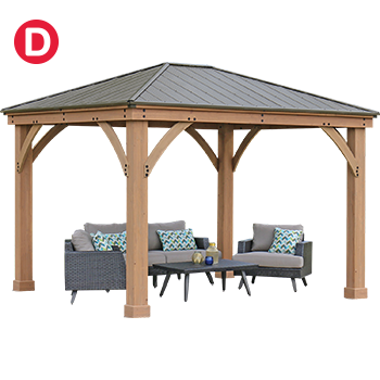 Yardistry 12' x 10' Gazebo with Aluminum Roof