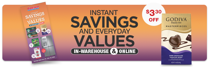 Instant Savings and everyday values in warheouse and online