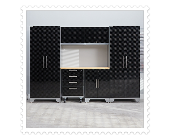 NewAge Performance Diamond Plate Series Garage Cabinets 7-Piece Set