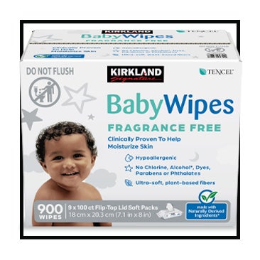 Kirkland Signature Baby Wipes Fragrance Free, 900-Count