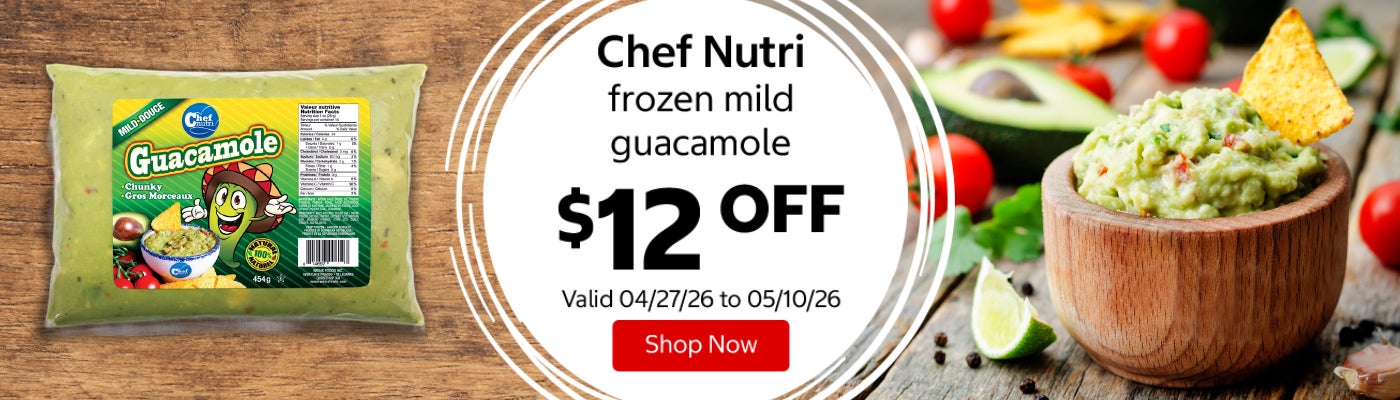 Chef Nutri frozen mild guacamole $12 Off. Valid 04/27/26 to 05/10/26. Shop Now 