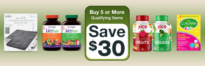 Pharmacy Buy More and Save buy 5 or more qualifying items and save $30