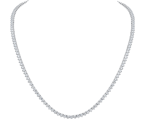 Round Brilliant 12.00 ctw VS2 Clarity, G Color Diamond 14kt White Gold Strand Necklace