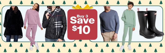 Apparel Buy 3 Save $10 on select apparel